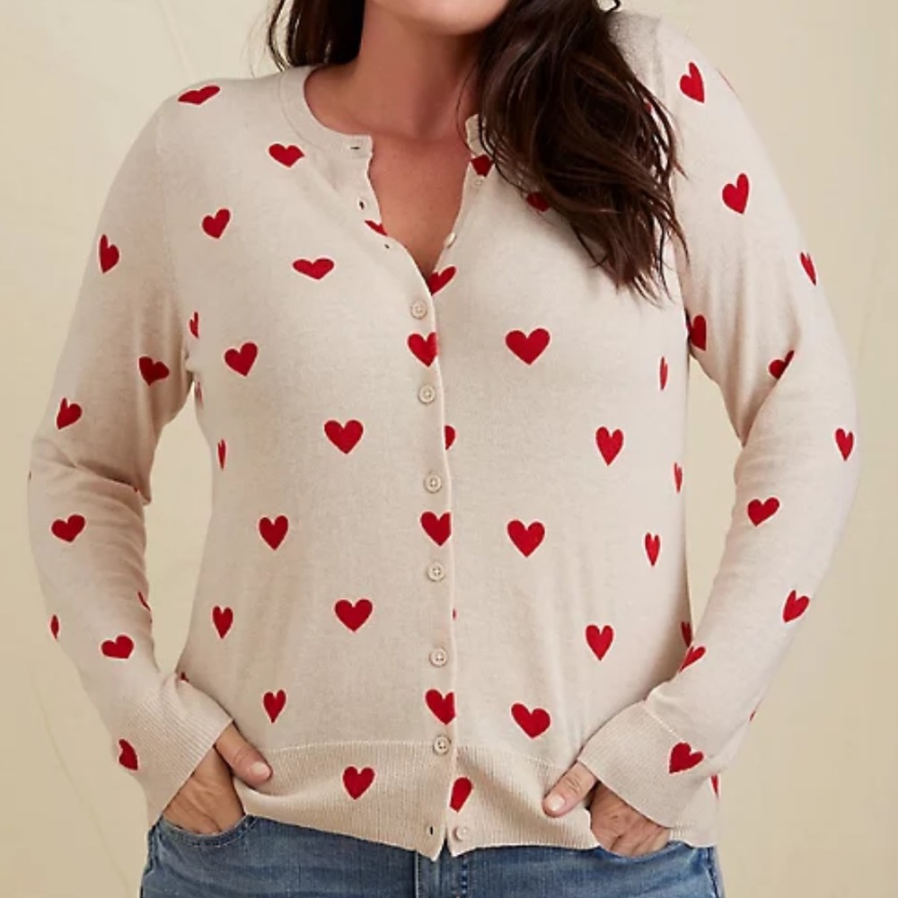 Torrid Crewneck Heart Cardigan